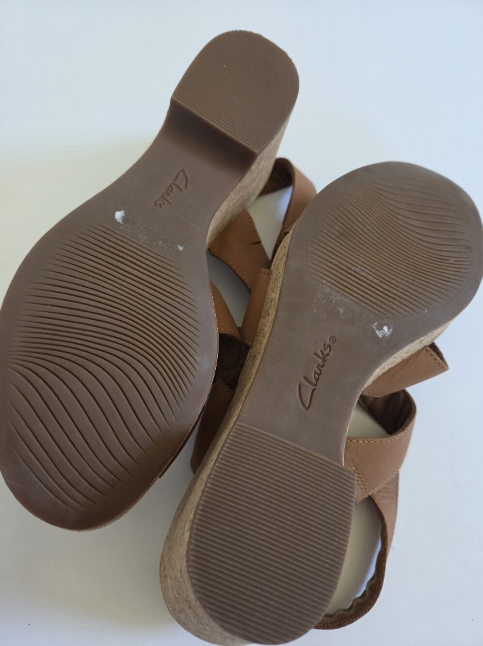 Clarks Collection Giselle Beach Slingback Wedge Sandals in Tan size 8.5 - Picture 3 of 5